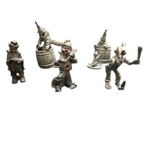 Vintage Blackinton Pewter Clown Figurines Set of 5 Patina 2-4 Inches Tall Whimsy